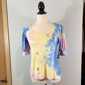 Vince Camuto Tie-Dye Puff Sleeve Top sz XS